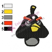 Black Goomba Angry Bird Embroidery Design